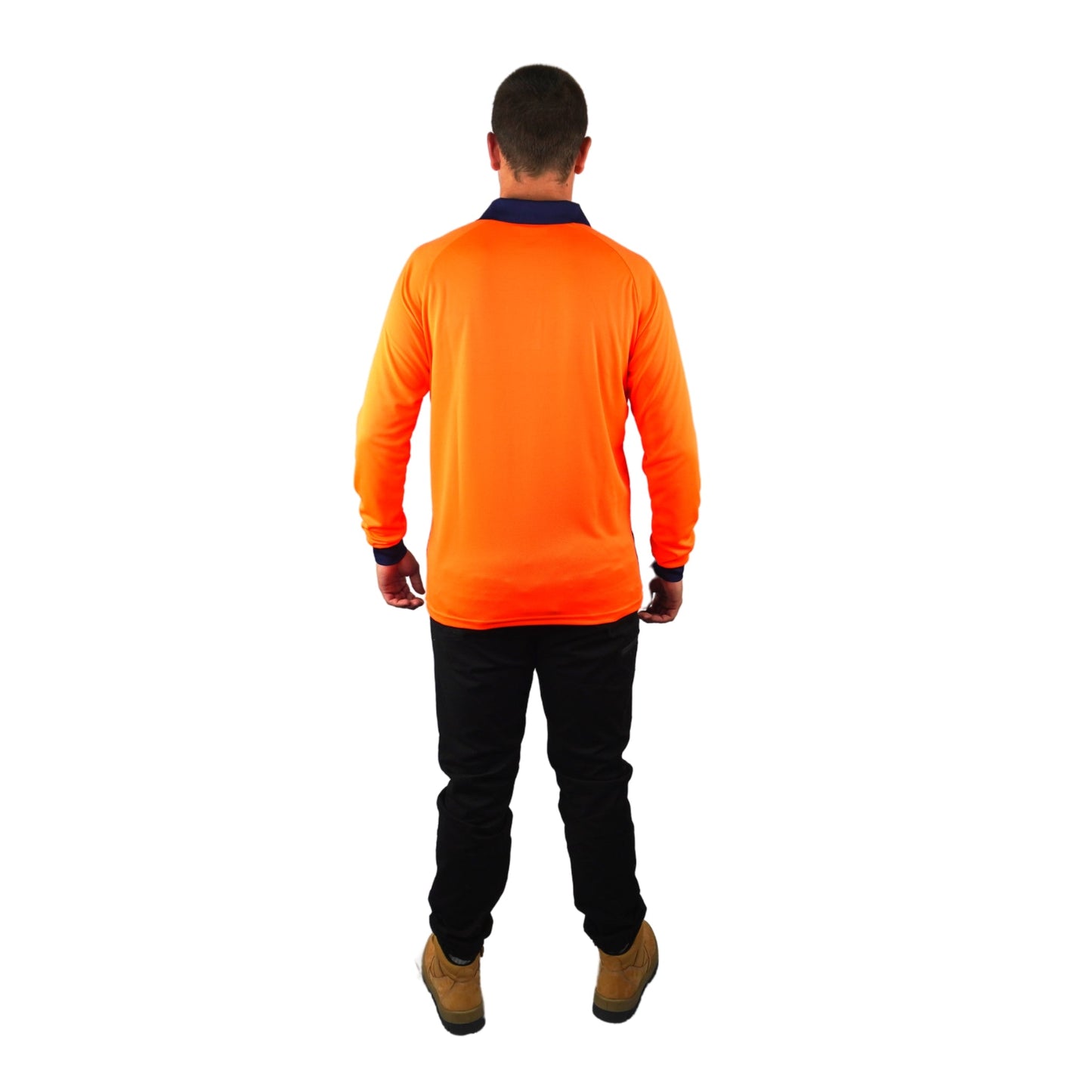 ELITE POLO LS ORANGE NAVY C502