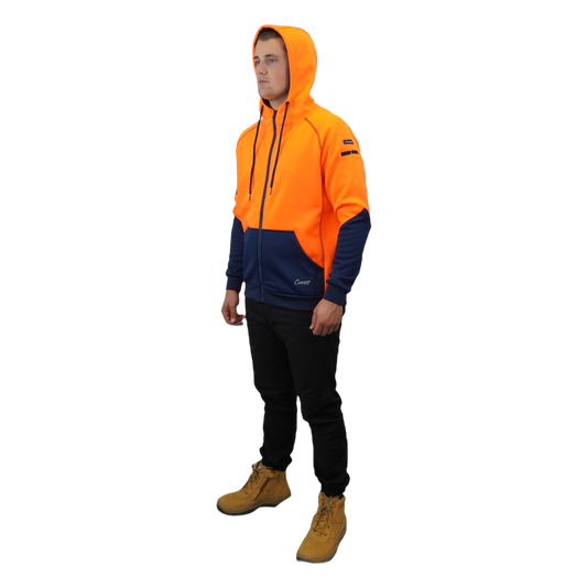 BLIZZARD HOODâ„¢ FULL ZIP WATERPROOF ORANGE NAVY C701