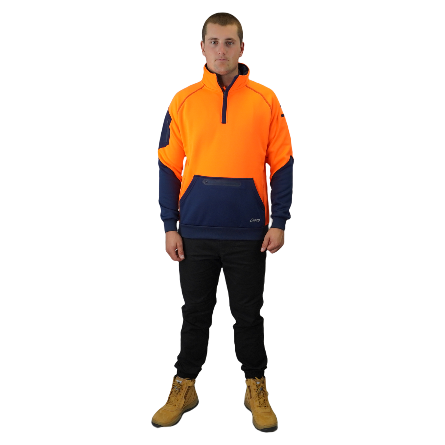 BLIZZARD™  1/4 ZIP WATERPROOF ORANGE NAVY C801