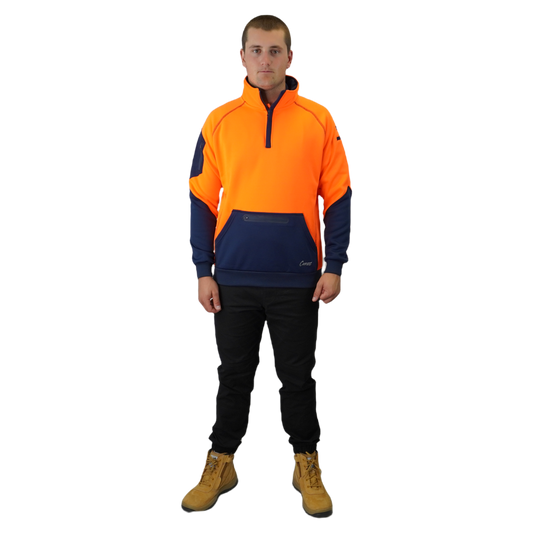 BLIZZARD™  1/4 ZIP WATERPROOF ORANGE NAVY C801