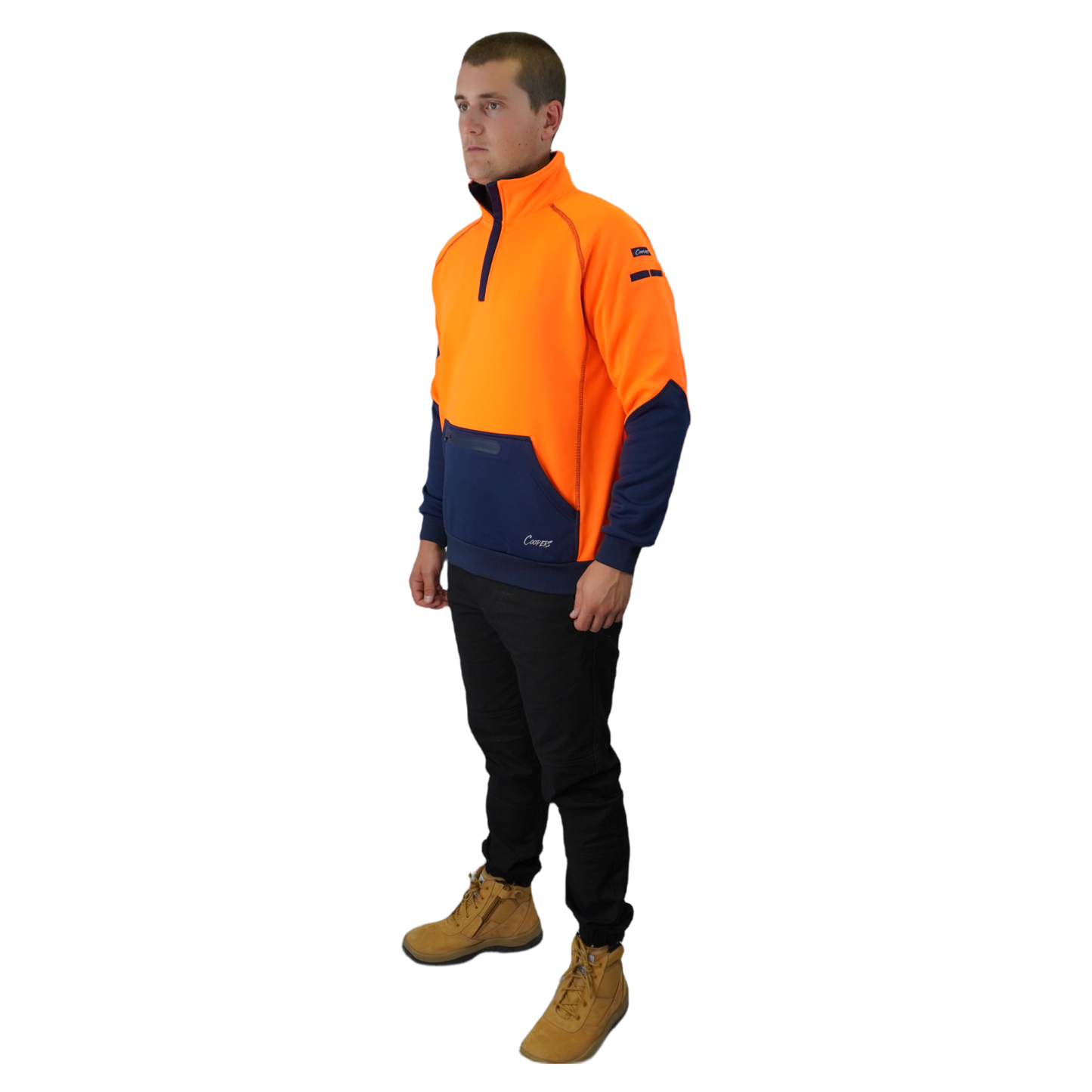 BLIZZARD™  1/4 ZIP WATERPROOF ORANGE NAVY C801
