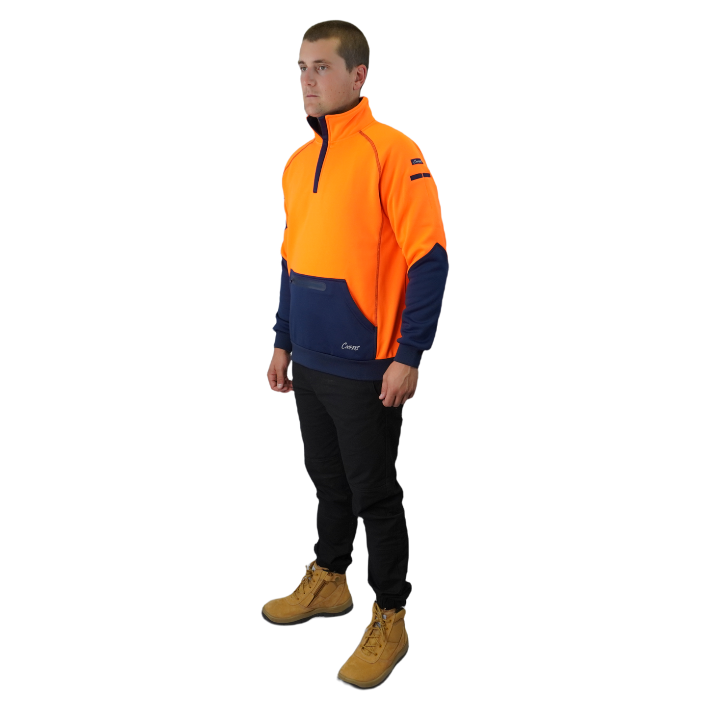 BLIZZARD™  1/4 ZIP WATERPROOF ORANGE NAVY C801
