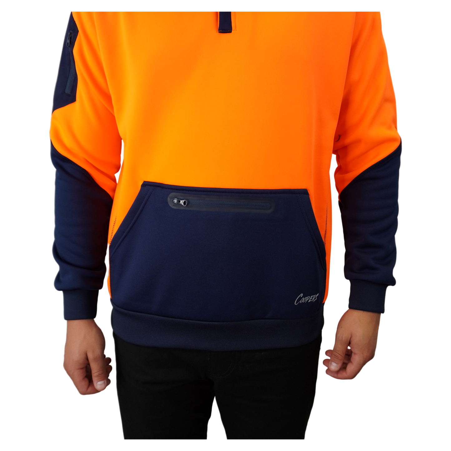 BLIZZARD™  1/4 ZIP WATERPROOF ORANGE NAVY C801